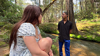 Caught and Fucked Hard for a Huge BBC Forest Creampie