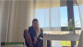 Big Boss And Kris Price In Boss Fucked Me With Big Dick Through Pantyhose On Work Desk