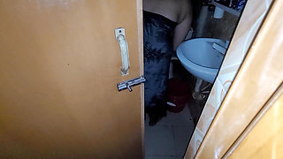 My stepsister was taking a shower with the door open and I was peeking in.