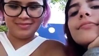 Mexican lesbians teens in the park