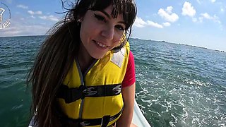 Wild ride of hardcore outdoor sex for big tittied MILF