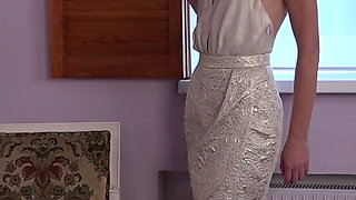 Skinny Blonde MILF Artemia Goes Fully Naked & Fingers Her Pussy on Cam