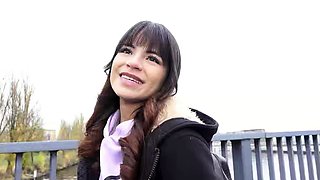 GERMAN SCOUT - Petite Latina talk to Big Dick Anal Sex