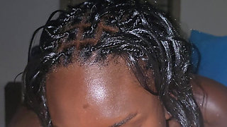 Close-up Blowjob and Cumshot with a Beautiful Ebony Babe