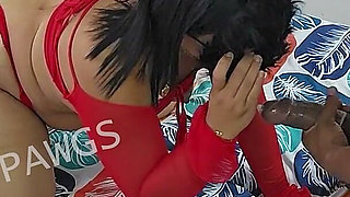 Thick Curvy Latina Tight Jeans to Red Thong Then Doggystyle