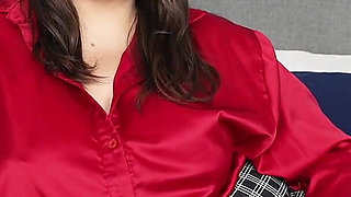 Step-mommy's Big-tit JOI - MILF Step-mom Sydney Screams Teases with Satin Blouse for Your Jerk-off Instructions