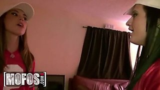 MOFOS Wild Party Sex - Thena Sky & Annika Amour Suck and Fuck After Football Ass Grabbing