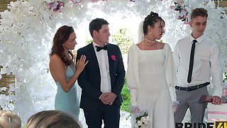 Two girls getting fucked in public by their husbands, a steamy reality.