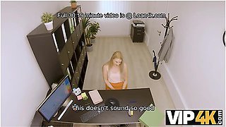 Blonde Has Playful Mood For Office Sex With The Money Lender