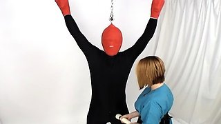 Femdom fetish mistresses fuck bdsm loser with strapon
