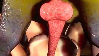 Gol 3D Busty Brunette Blowjobs Monster Frog Prince's Cock