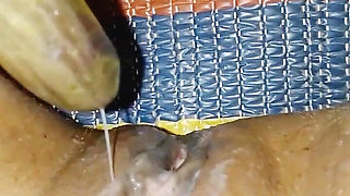 Bangladeshi girl fuking her tight pussy with begun brinjal.