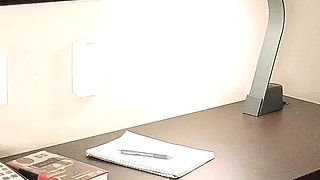 Teacher Lets Her Long Red Hair Down for Rough Hair Pulling Fuck Bent Over Desk