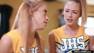 Cheerleader Threesome with Mature Coach and Petite Kyler Quinn