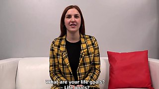 Horny perky redhead teen gives hot blowjob in POV