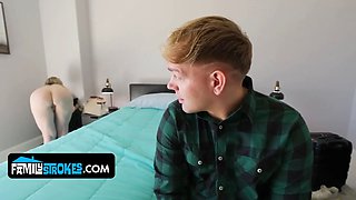 Big titted curvy step-mom Dee Williams gets facial from dangled stepson