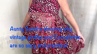 Big Natural Tits Stepaunty Sandra Strips in Lingerie & Stockings