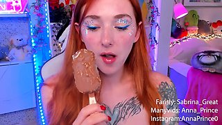 Sabrina_great enjoys some tempting popsicle action during snack time