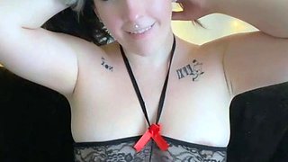 Perfect blond making solo masturbation