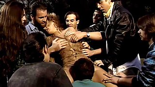 Maeva dazzles in wild, passionate vintage gangbang ecstasy