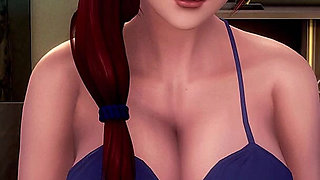Murmur 23 - Shinigami Lollipop Masturbation on Dining Table Then Adam Presses Helans Huge Boobs in Club