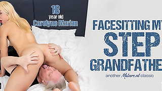 Grandpa Has A Facesit Fetish And His Step Granddaughter Carolyne Marian Loves To Ride His Face