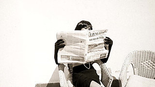 The Naughty Newspaper Chase. Black and White Hot Funny Sex Video