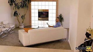 Daddy4k. angry woman with redhair cheats on bf with his hot grandpa