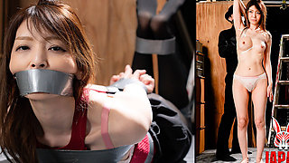 Mirei Ohtani Wrapped in Plastic Wrap and Controlled Poses - Japanese Bondage (hd)