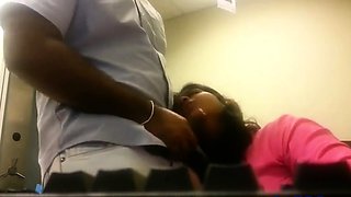 BJ and anal in bank office.