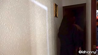 OldNanny - Redhead MILF Dominates Brunette With Strap On In Steamy Bedroom Session