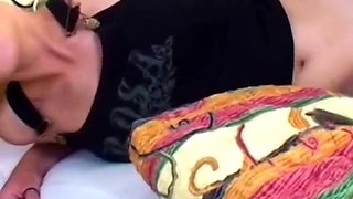 Super-fucking-hot light-haired amateur gf deep throats and tears up with facial cumshot