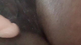 Closeup Fucking My Black Pussy with White Didlo