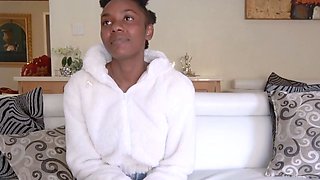 This shy EBONY TEEN student got me ROUGH fucking