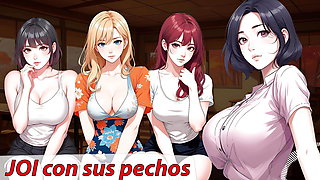 Spanish audio JOI hentai. Don't! They want to learn how to use their tits with you.