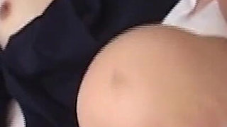 Brunette Asian Teen in Uniform Takes Hard Cock