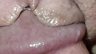 Close-up: Wet pussy and lots of cum after fucking