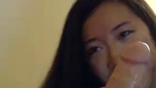 Cute asian sucks very well