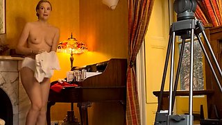 Amateur redhead milf alena strips and dances