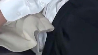 Crowded Bus Rush. Black Stockings Lady Feels Close Press, Curves Draw Eyes as She Guides It Closer - Part 2
