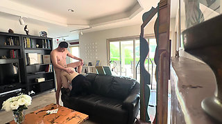 Chinese stud Yummy Jimmy fucks stripper Slutty Kitty in the living room