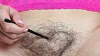 Intimate Haircut on Furry Pubis of Russian Naughty Housewife, Hair Fetish - Ginnagg
