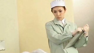 Japanese nurse gets doggie fucked