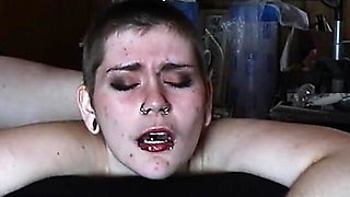 Shaved Head Punk Girl Fucked by Old Man