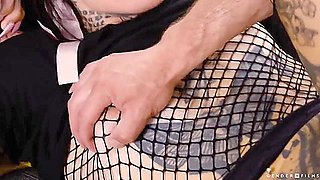 Amy Nosferatu - Emo Tgirl Takes Bareback Anal Fucking