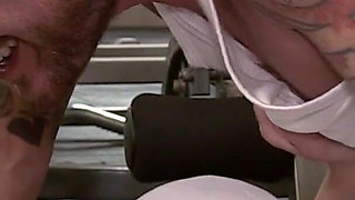 Big titted babe April Blue fucked and facialized by Luke Hotrod's hard cock