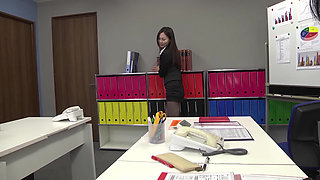 Office Slut Gets Licked and Fucked Hard on the Desk