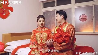 Chinese Family Taboo: Promiscuous Bridal Chamber Threesome with Teen Liang Yun Fei