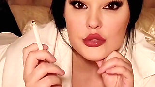 Smoking Fetish Seduction in Stockings