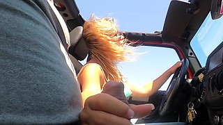 German amateur milf does public car blowjob
